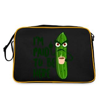 Cucumber Grumpy Middle Finger Coffee - Retro Tasche - Schwarz/Gold - Hinten