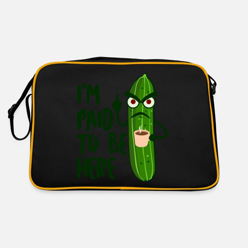 Cucumber Grumpy Middle Finger Coffee Retro Tasche
