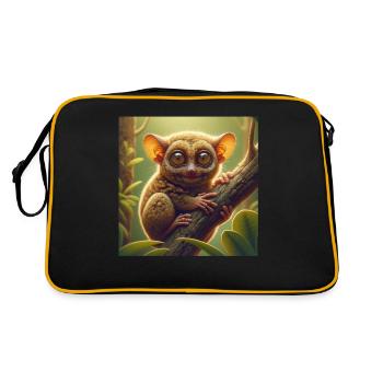 Tarsier Koboldmaki - Retro Tasche - Schwarz/Gold - Hinten