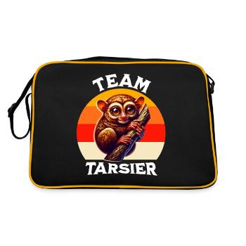 Lustige Koboldmaki Sprüche - Retro Tasche - Schwarz/Gold - Hinten