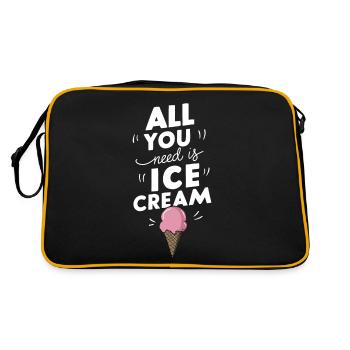 Alles, was du brauchst, ist Eis, lustige Sommersnacks, Eis - Retro Tasche - Schwarz/Gold - Hinten