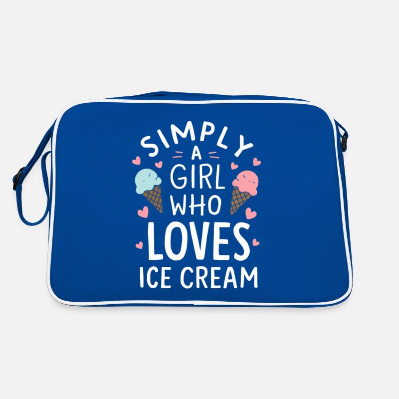 Simplement une fille qui aime la crème glacée Crème glacée drôle Sac Retro