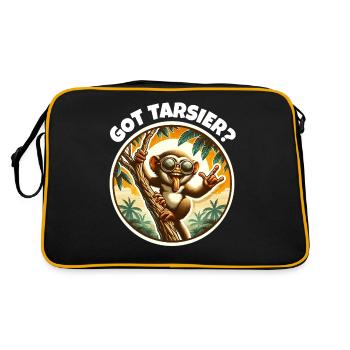 Koboldmaki Sprüche - Retro Tasche - Schwarz/Gold - Hinten