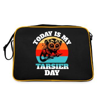 Koboldmaki Tarsier - Retro Tasche - Schwarz/Gold - Hinten