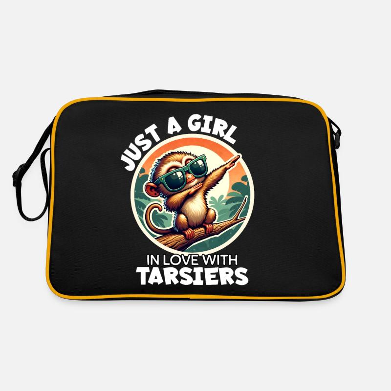 Mädchen Liebt Koboldmaki Retro Tasche