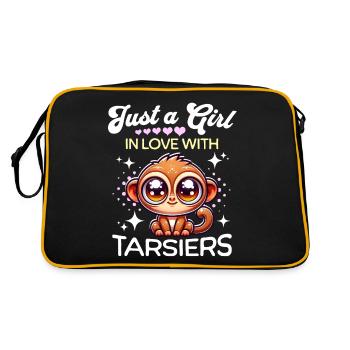 Koboldmaki Mädchen Tarsier - Retro Tasche - Schwarz/Gold - Hinten