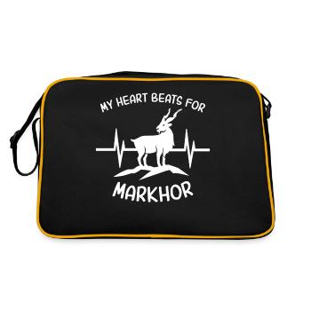 EKG Schraubenziege Herzlinie - Retro Tasche - Schwarz/Gold - Hinten