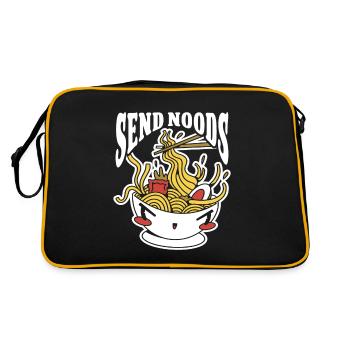 Send Noods Funny Japanese Ramen Noodle - Retro Tasche - Schwarz/Gold - Hinten