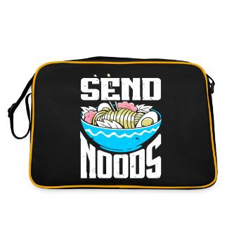 Send Noods Funny Japanese Ramen Noodle - Retro Tasche - Schwarz/Gold - Hinten