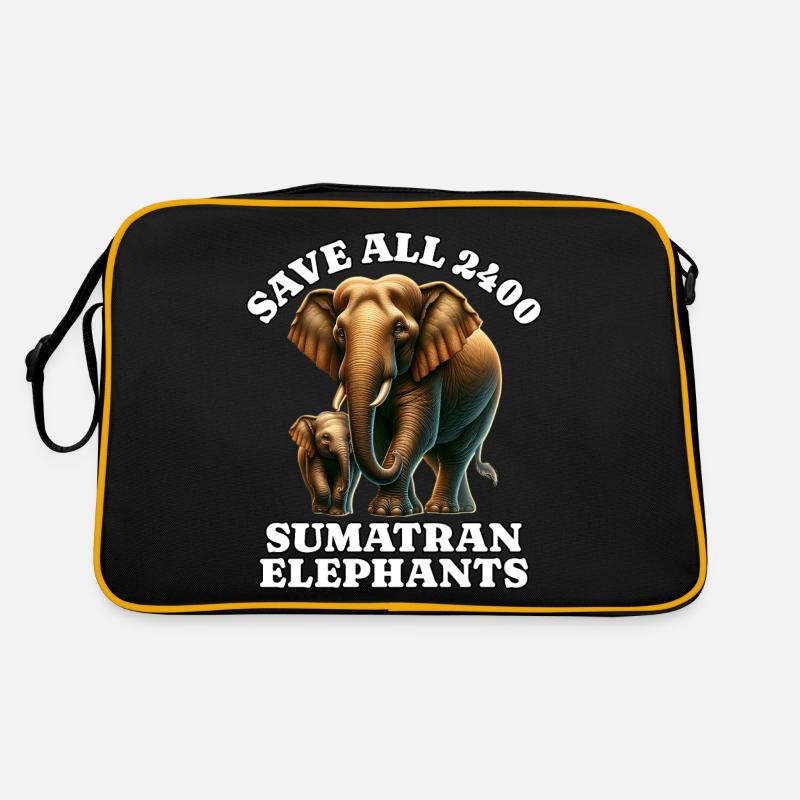 Save Sumatra Elefant Retro Tasche
