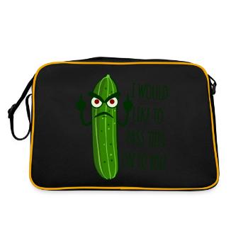 Cucumber Grumpy Misanthrope - Retro Tasche - Schwarz/Gold - Hinten