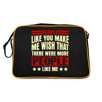 Misanthrope Grumpy Middle Finger - Retro Tasche - Schwarz/Gold - Hinten