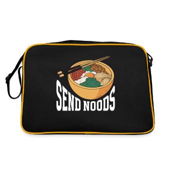 Send Noods Funny Japanese Ramen Noodle - Retro Tasche - Schwarz/Gold - Hinten