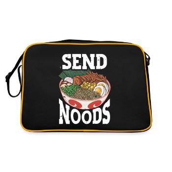 Send Noods Funny Japanese Ramen Noodle - Retro Tasche - Schwarz/Gold - Hinten