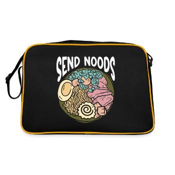 Send Noods Funny Japanese Ramen Noodle - Retro Tasche - Schwarz/Gold - Hinten