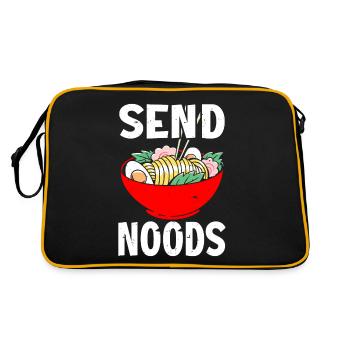 Send Noods Funny Japanese Ramen Noodle - Retro Tasche - Schwarz/Gold - Hinten