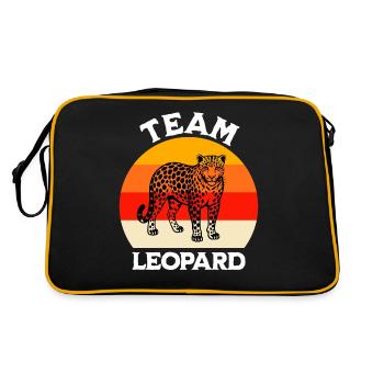 Funny Amur leopard sayings - Retro Bag - black/gold - Back