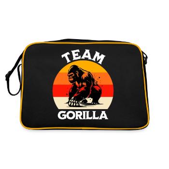Funny Mountain Gorilla Sayings - Retro Bag - black/gold - Back