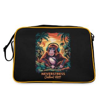 Monkey Chillout Vibes Design Relaxed and Stylish - Retro Bag - black/gold - Back
