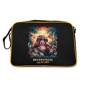 Monkey Chillout Vibes Design Relaxed and Stylish - Retro Bag - black/gold - Back