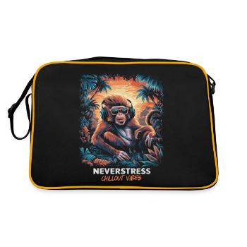 Monkey Chillout Vibes Design Relaxed and Stylish - Retro Bag - black/gold - Back