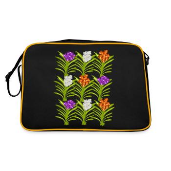 Orchids Phalaenopsis Flowers Orchid - Retro Bag - black/gold - Back