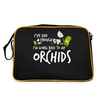 Phalaenopsis Flowers Orchid Orchids - Retro Bag - black/gold - Back