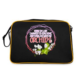 Orchids Flowers Orchid Phalaenopsis - Retro Bag - black/gold - Back