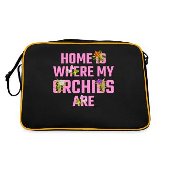 Flowers Orchid Orchids Phalaenopsis - Retro Bag - black/gold - Back