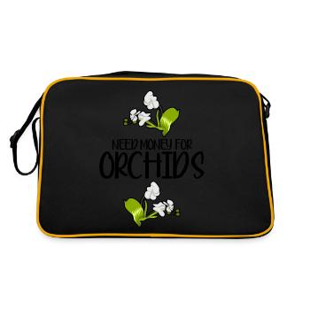 Orchid Flowers Phalaenopsis Orchids - Retro Bag - black/gold - Back