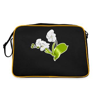Orchid Phalaenopsis Orchids Flowers - Retro Bag - black/gold - Back