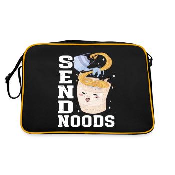 Send Noods Funny Japanese Ramen Noodle - Retro Tasche - Schwarz/Gold - Hinten