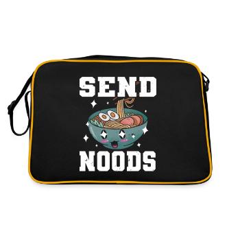 Send Noods Funny Japanese Ramen Noodle - Retro Tasche - Schwarz/Gold - Hinten