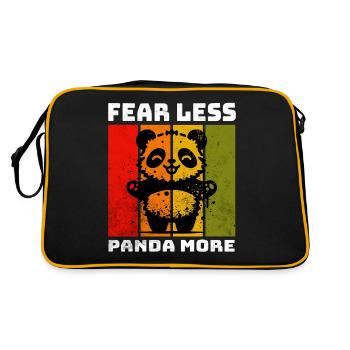 Giant Panda Pandabär - Retro Tasche - Schwarz/Gold - Hinten