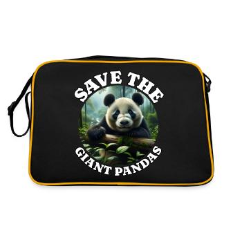 Panda Bear Panda - Retro Bag - black/gold - Back