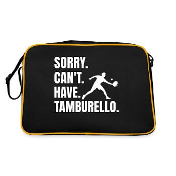 Funny Tamburello Saying - Retro Bag - black/gold - Back