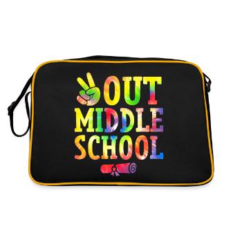Peace Out Mittelschule Klasse von 2024 Tie Dye - Retro Tasche - Schwarz/Gold - Hinten