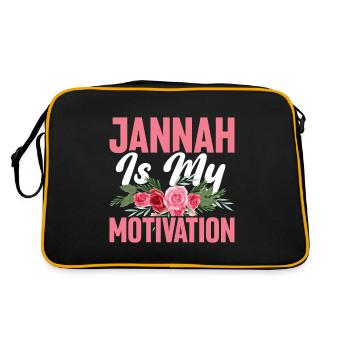 Jannah Is My Motivation Funny Muslim Quran - Retro Bag - black/gold - Back