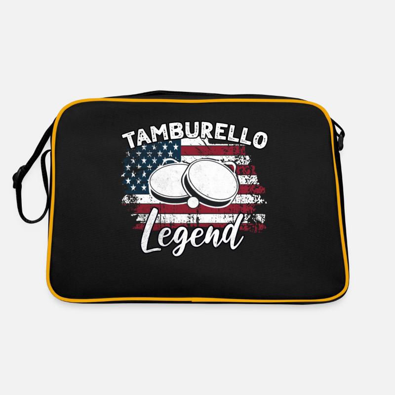 Tamburello Sprüche - Retro Tasche - Schwarz/Gold