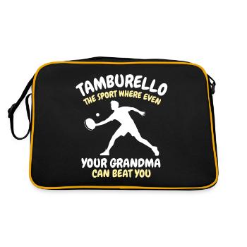 Funny Tamburello Saying - Retro Bag - black/gold - Back