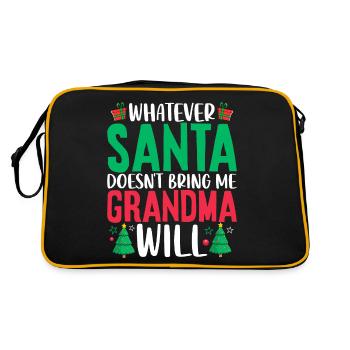 Whatever Santa Doesn't Bring Me Funny Grandma - Retro Bag - black/gold - Back