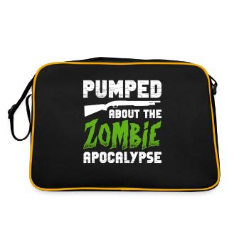 Zombie Zombie Chasseur de Zombie Apocalypse Cadeau - Sac Retro - noir/or - Dos