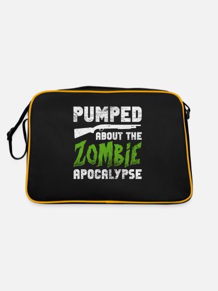 Zombie - Retro Tasche - Schwarz/Gold - Hinten