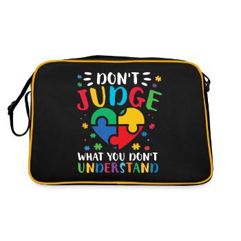 Journée de sensibilisation à l’autisme Cadeau autiste - Sac Retro - noir/or - Dos