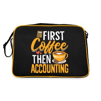 D’abord café puis comptabilité CPA Finance drôle - Sac Retro - noir/or - Dos