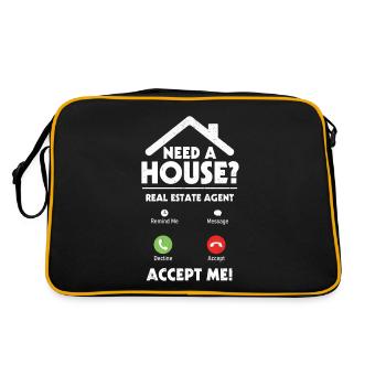 Immobilienmakler - Retro Tasche - Schwarz/Gold - Hinten