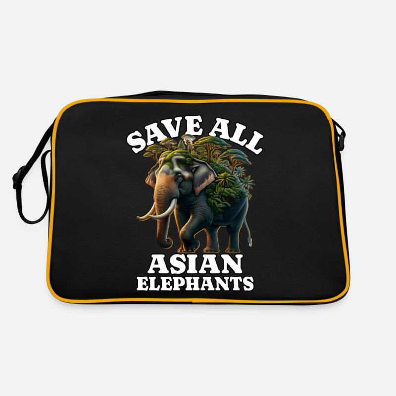 Save Asiatischer Elefant Retro Tasche