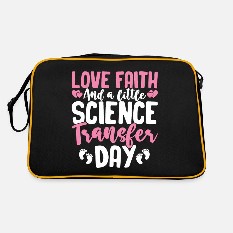 Liebe Glaube und ein wenig Wissenschaft Lustige IVF Retro Tasche