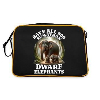 Sauvez l’éléphant nain - Sac Retro - noir/or - Dos