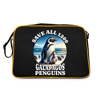 Sauvez le manchot des Galapagos - Sac Retro - noir/or - Dos